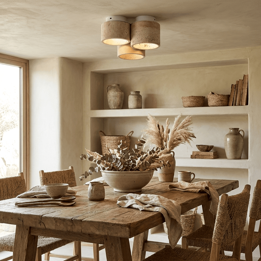 Trio Travertine Ceiling Light - Vakkerlight