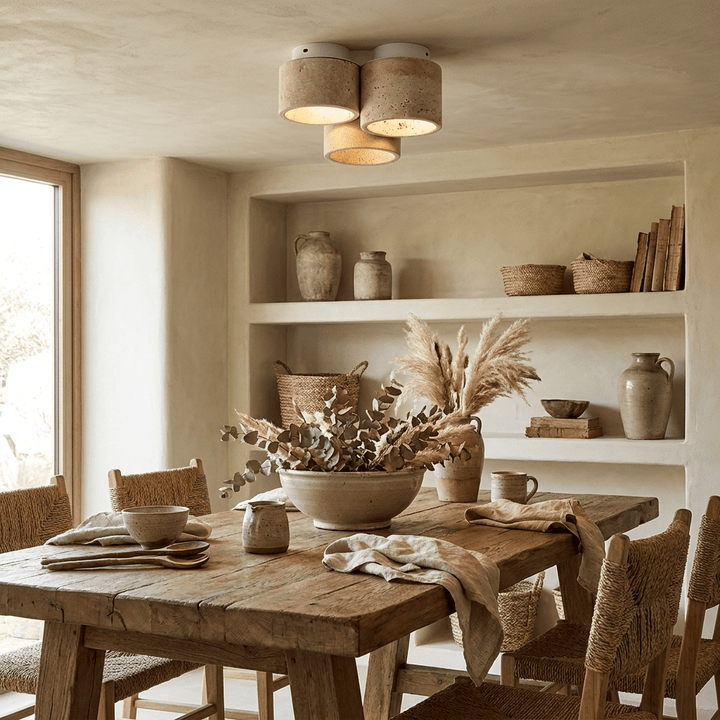 Trio Travertine Ceiling Light - Vakkerlight