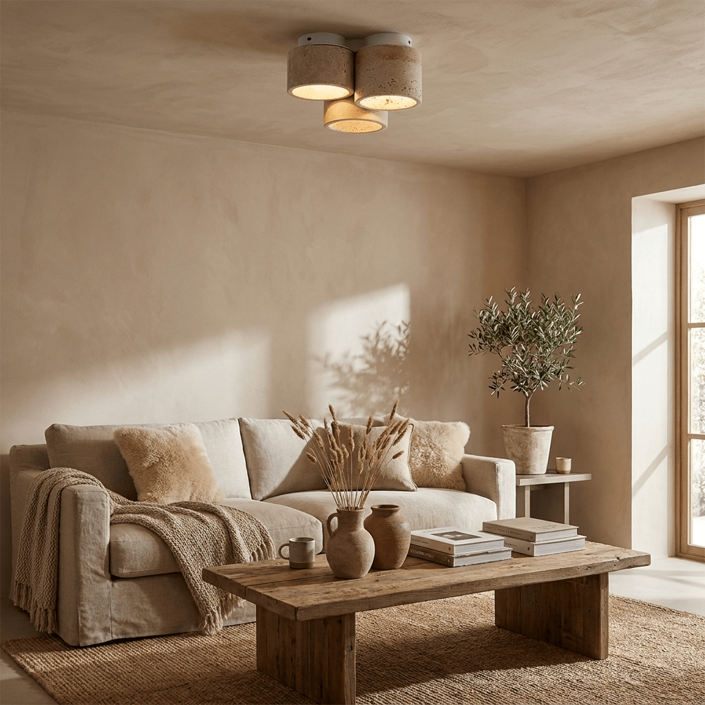 Trio Travertine Ceiling Light - Vakkerlight