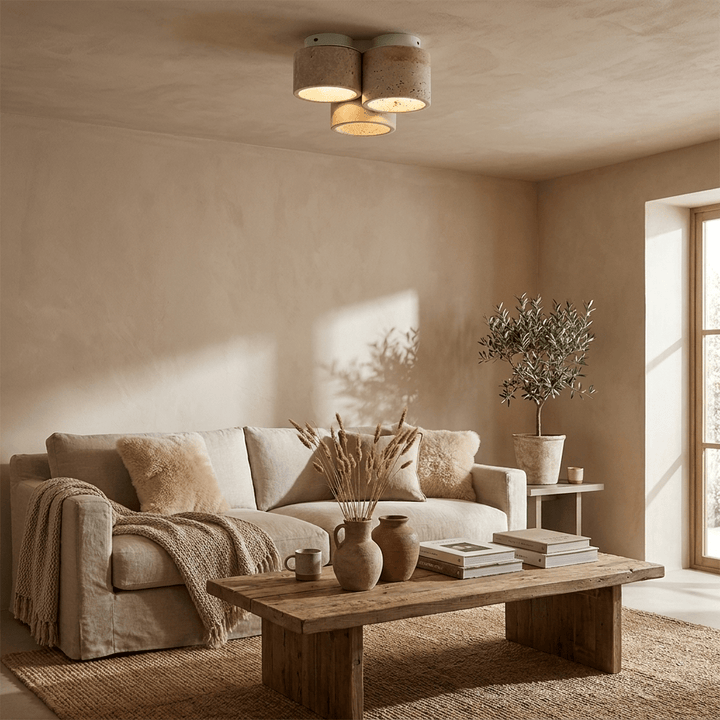 Trio Travertine Ceiling Light - Vakkerlight