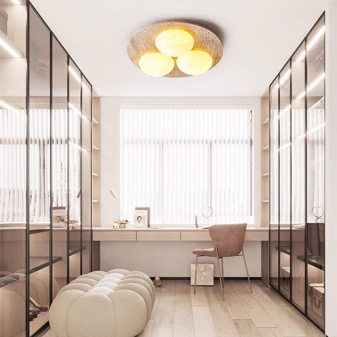 Trio Travertine Ceiling Light - Vakkerlight
