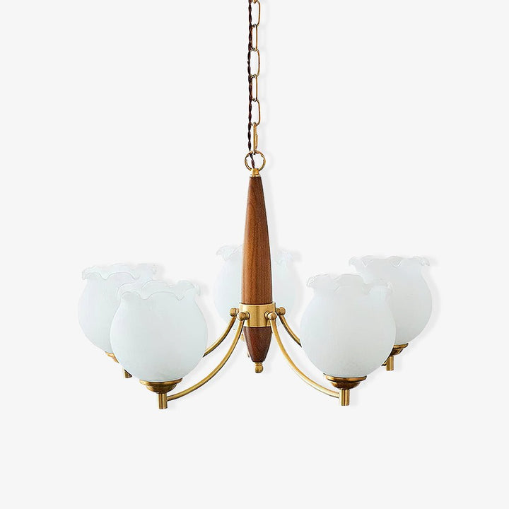 Tulips Glass Wood Chandelier - Vakkerlight