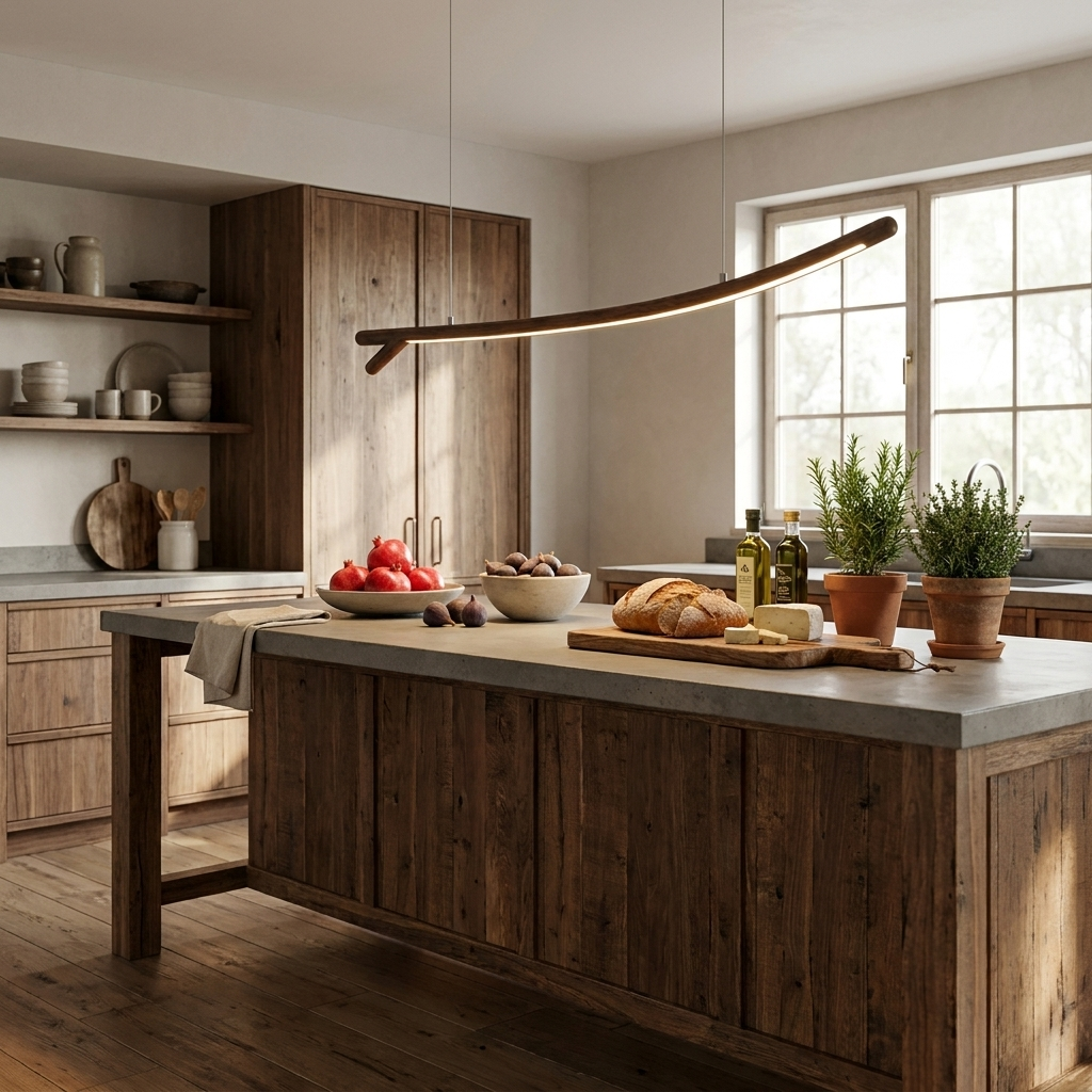 Twig Wood Linear Pendant Light