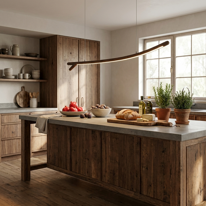 Twig Wood Linear Pendant Light