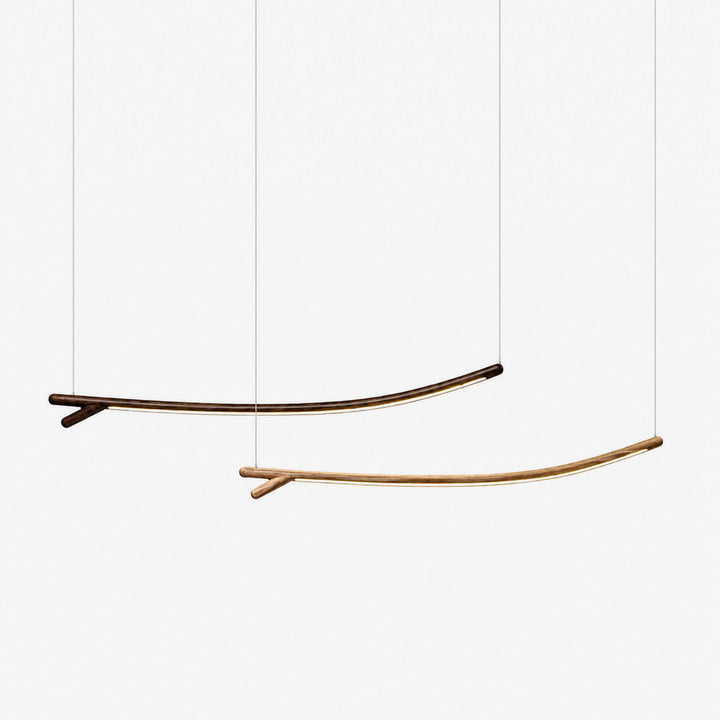 Twig Wood Linear Pendant Light