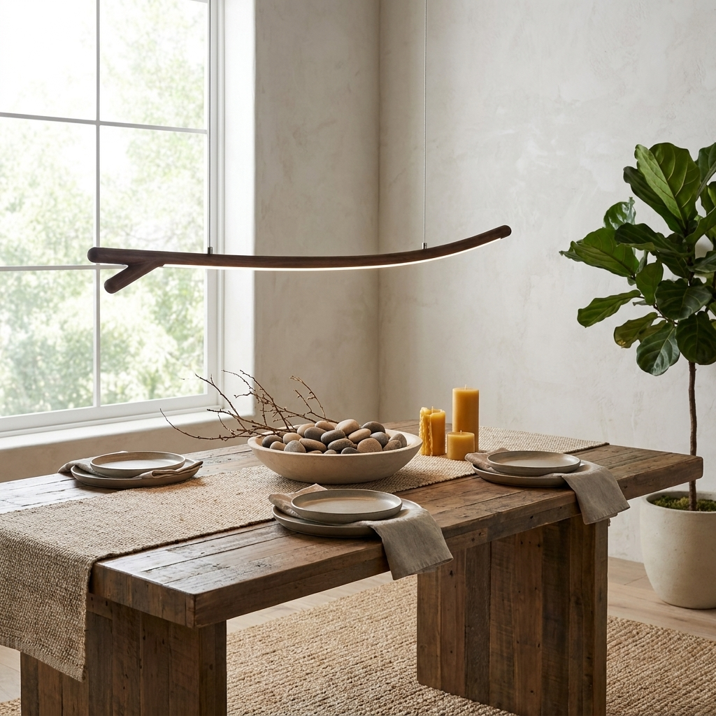Twig Wood Linear Pendant Light