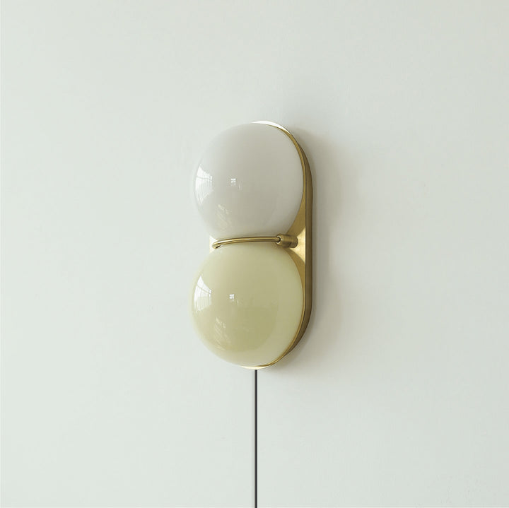 Two Globe Glass Plug-in Wall Sconce