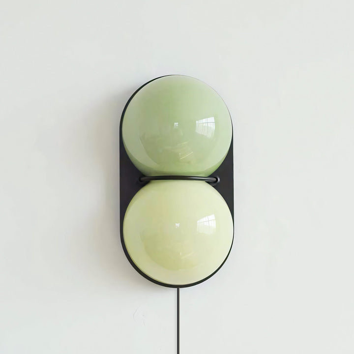 Two Globe Glass Plug-in Wall Sconce