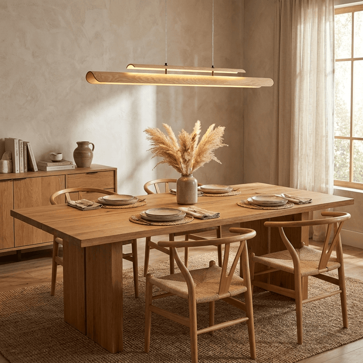 Two Tier Wood Linear Pendant Light - Vakkerlight