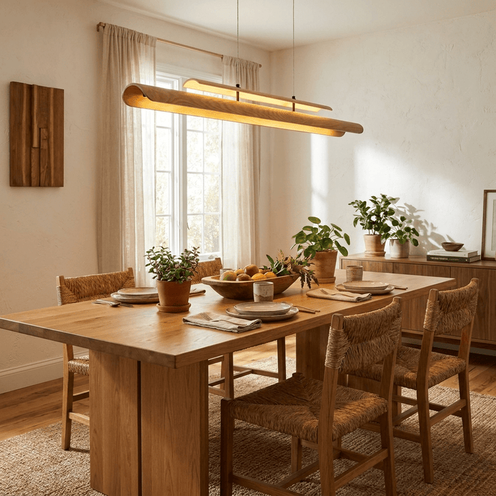 Two Tier Wood Linear Pendant Light - Vakkerlight
