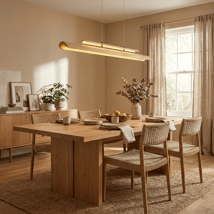 Two Tier Wood Linear Pendant Light - Vakkerlight