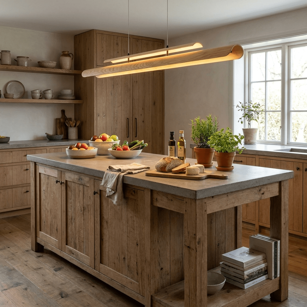 Two Tier Wood Linear Pendant Light - Vakkerlight