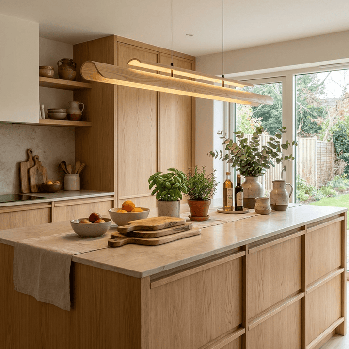 Two Tier Wood Linear Pendant Light - Vakkerlight