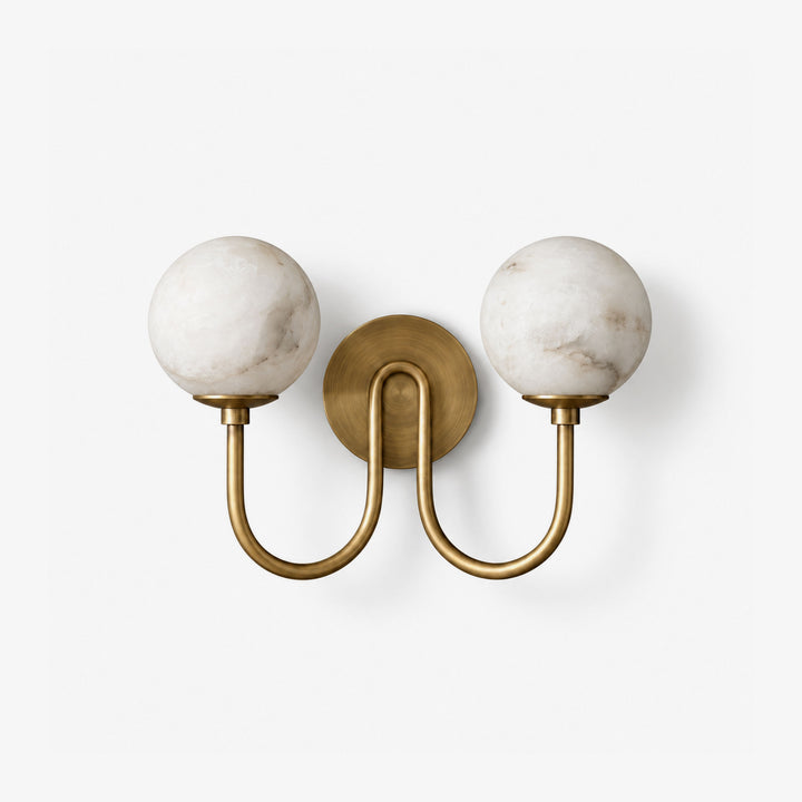 Undelle Alabaster Globe Double Wall Sconce