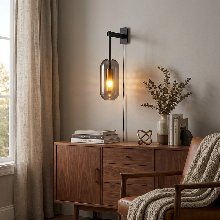 Vadim Glass Plug-in Wall Lamp