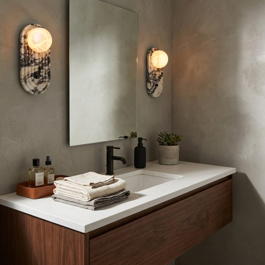 Valenne Stone Globe Wall Sconce