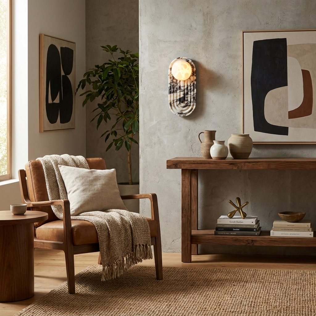 Valenne Stone Globe Wall Sconce