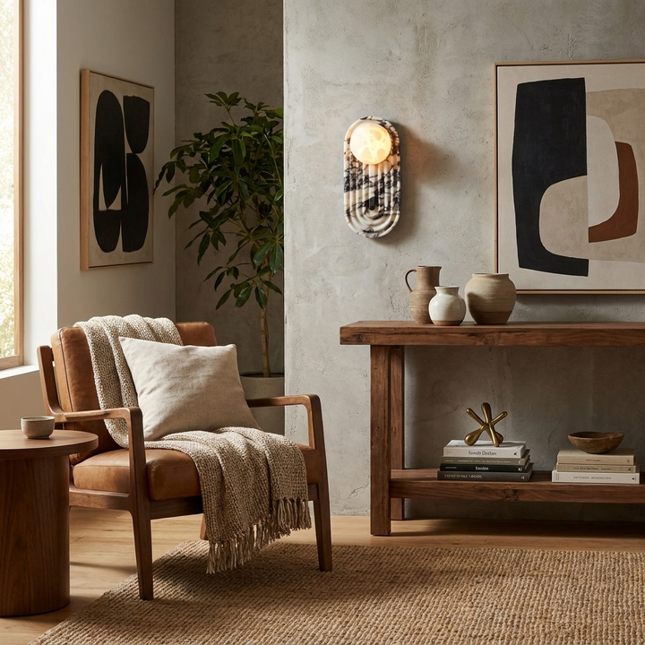 Valenne Stone Globe Wall Sconce