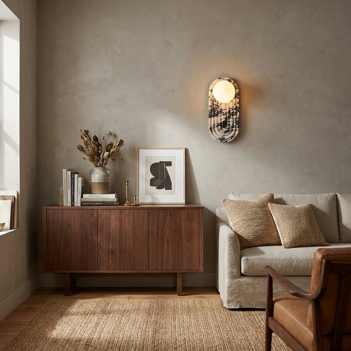 Valenne Stone Globe Wall Sconce