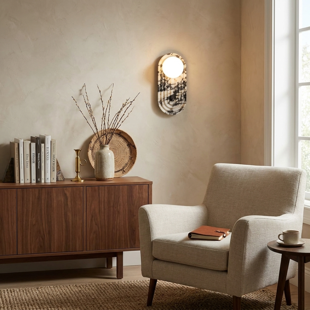 Valenne Stone Globe Wall Sconce