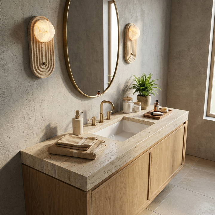 Valenne Stone Globe Wall Sconce
