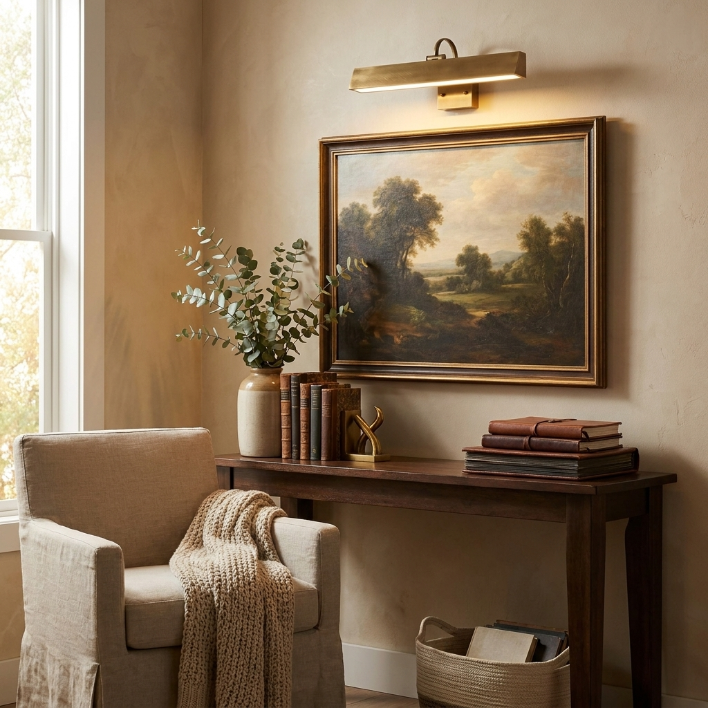 Valenne Vintage Brass LED Picture Light