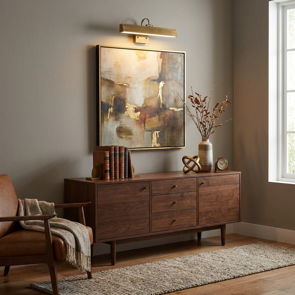 Valenne Vintage Brass LED Picture Light