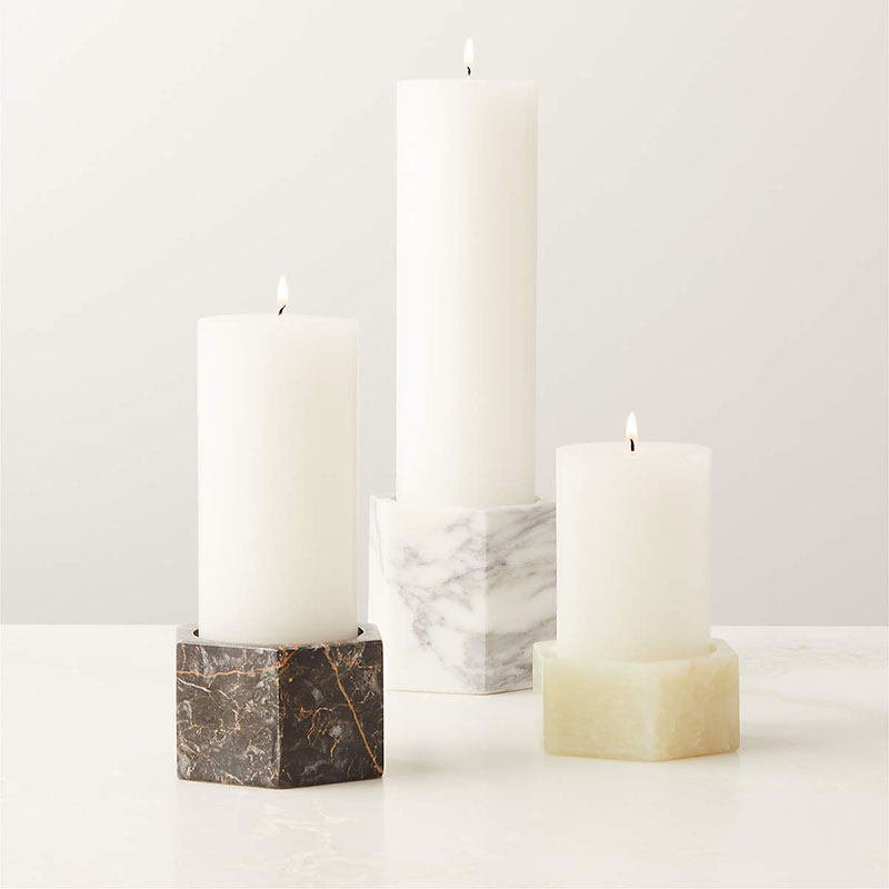 Vela Cube Marble Candle Holder - Vakkerlight