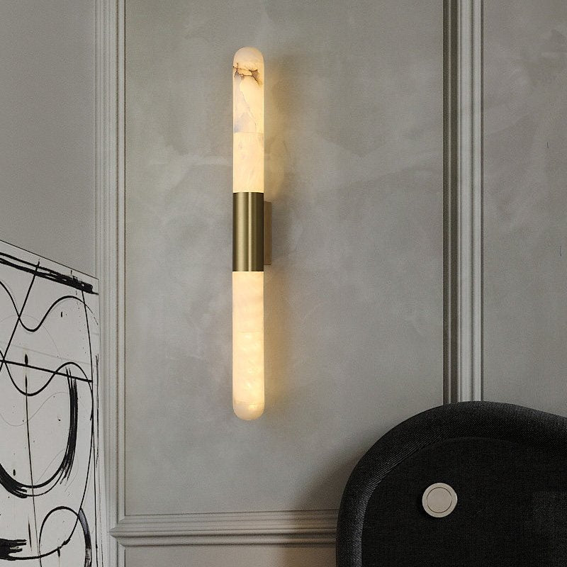 Velin Alabaster Tube Wall Sconce - Vakkerlight