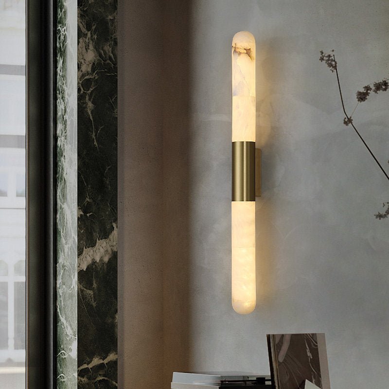 Velin Alabaster Tube Wall Sconce - Vakkerlight