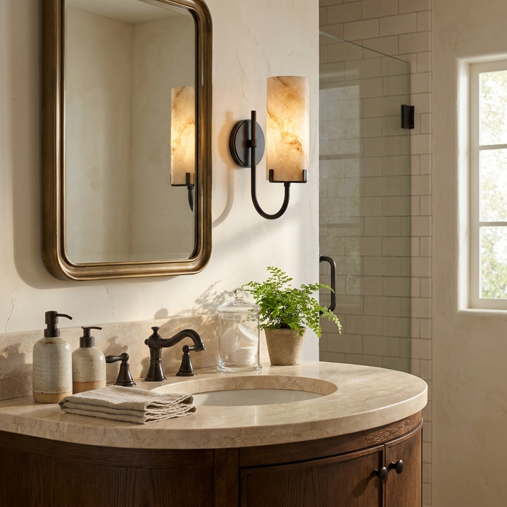 Vellora Alabaster Loop Wall Sconce