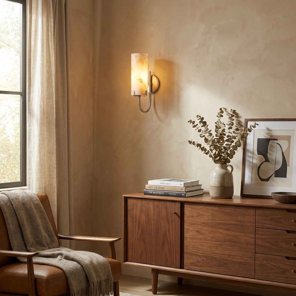 Vellora Alabaster Loop Wall Sconce