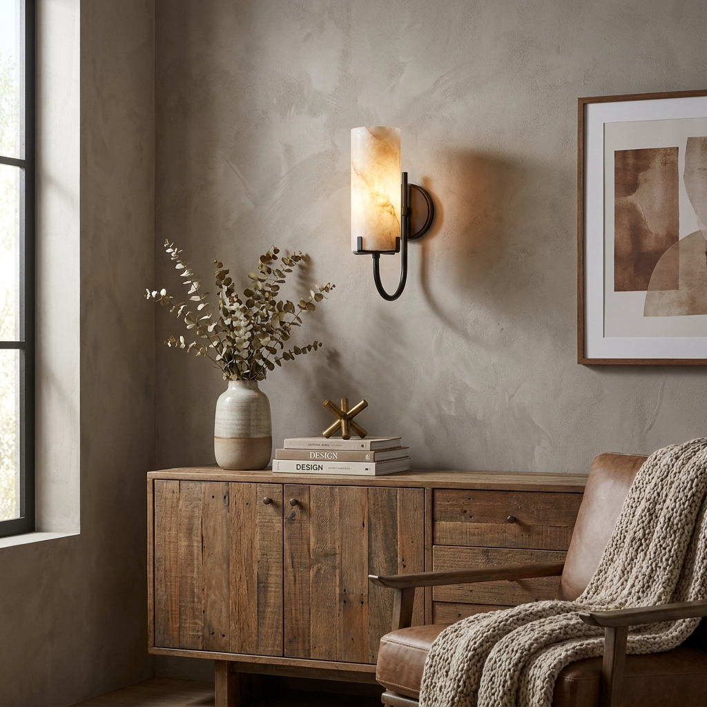 Vellora Alabaster Loop Wall Sconce