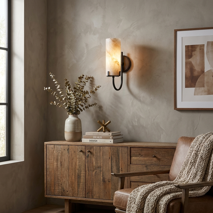 Vellora Alabaster Loop Wall Sconce