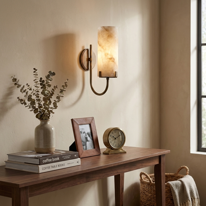 Vellora Alabaster Loop Wall Sconce