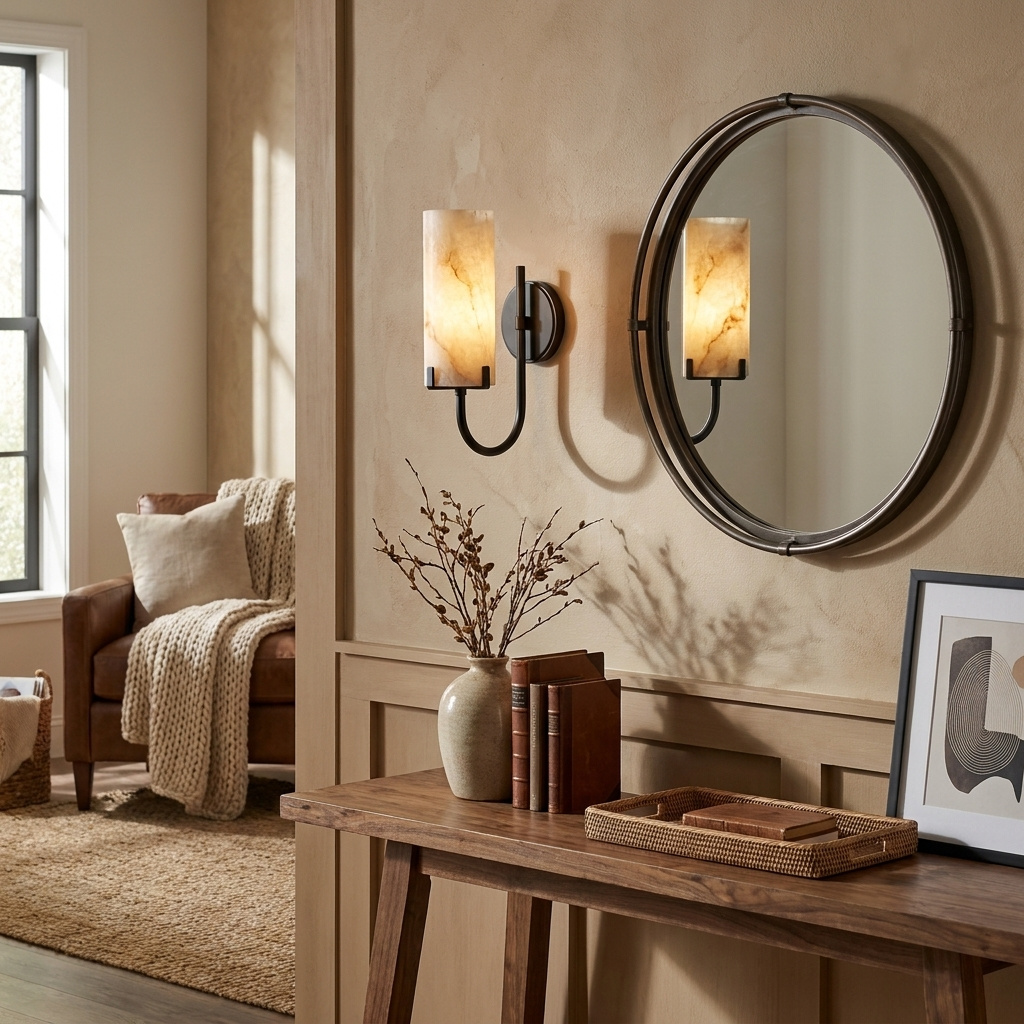 Vellora Alabaster Loop Wall Sconce
