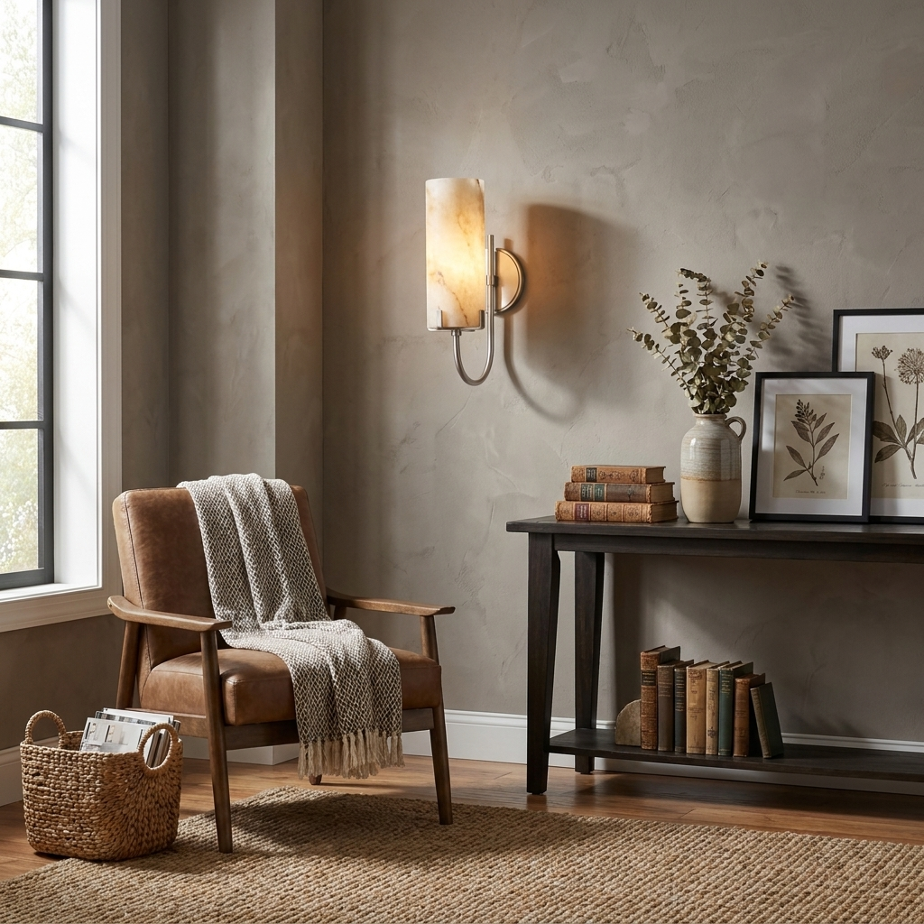 Vellora Alabaster Loop Wall Sconce