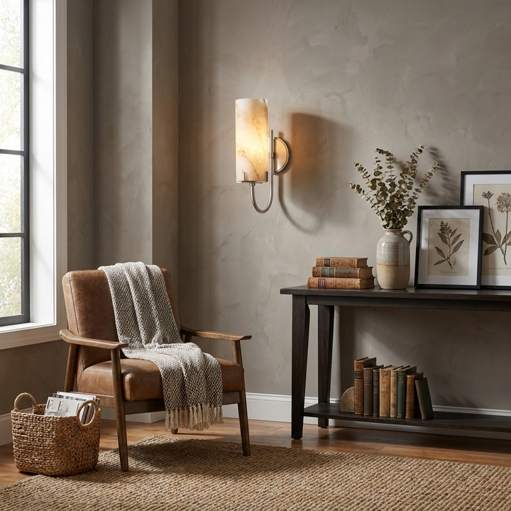 Vellora Alabaster Loop Wall Sconce
