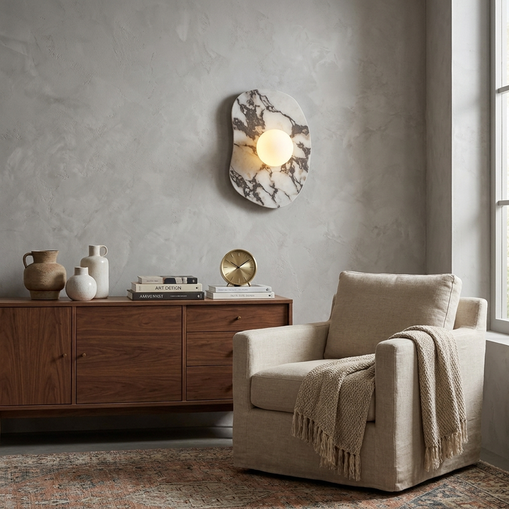 Velora Stone Oval Wall Sconce