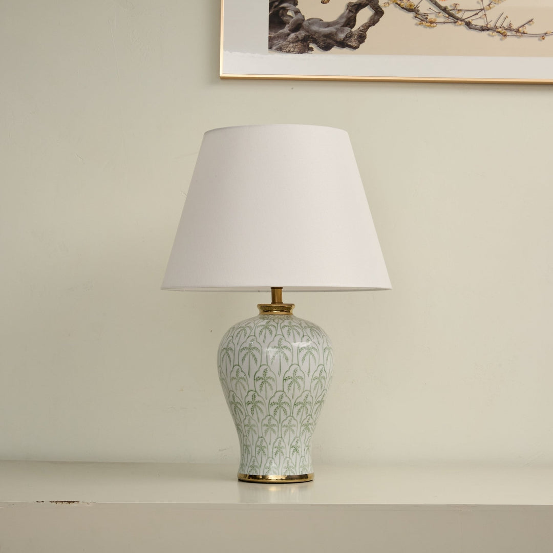 Verdant Palm Ceramic Table Lamp - Vakkerlight