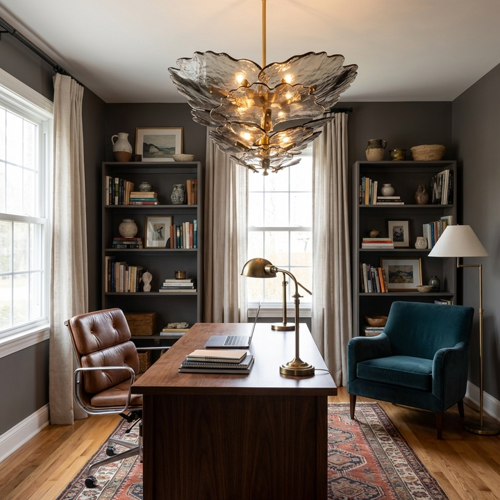 Verdant Petal Glass Chandelier