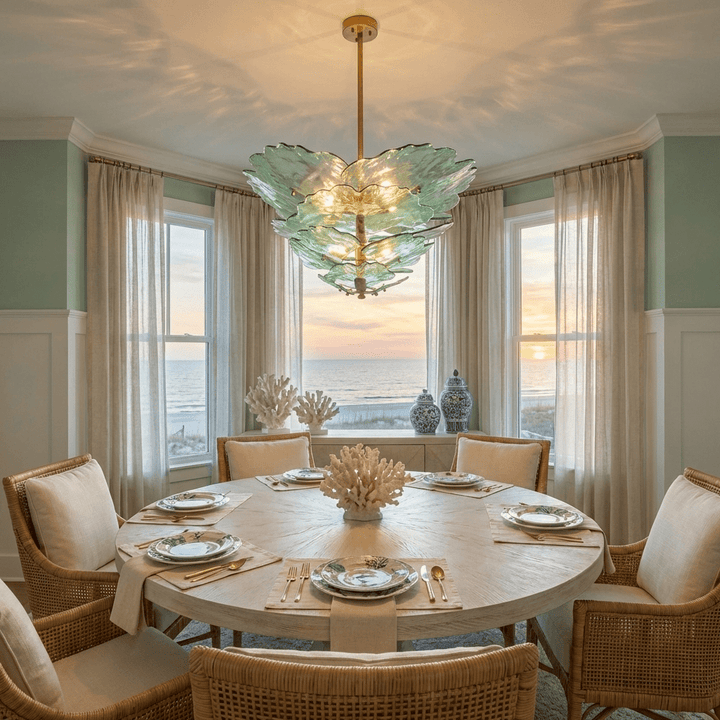 Verdant Petal Glass Chandelier