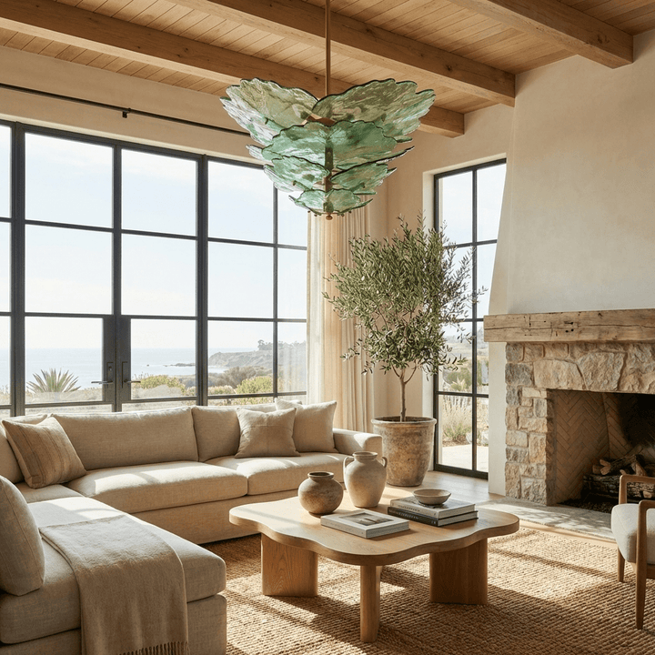 Verdant Petal Glass Chandelier