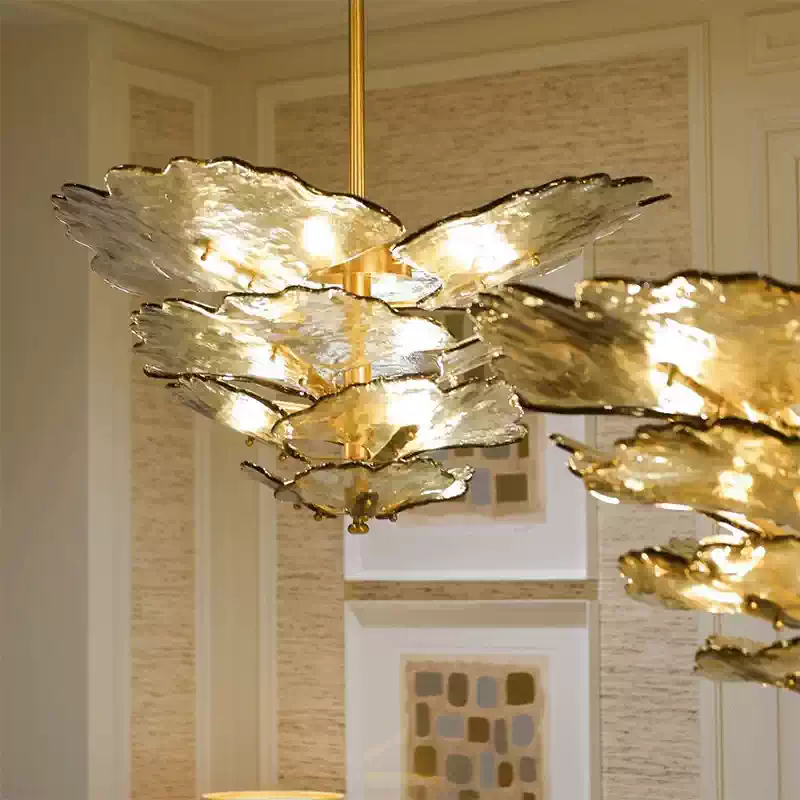 Verdant Petal Glass Chandelier
