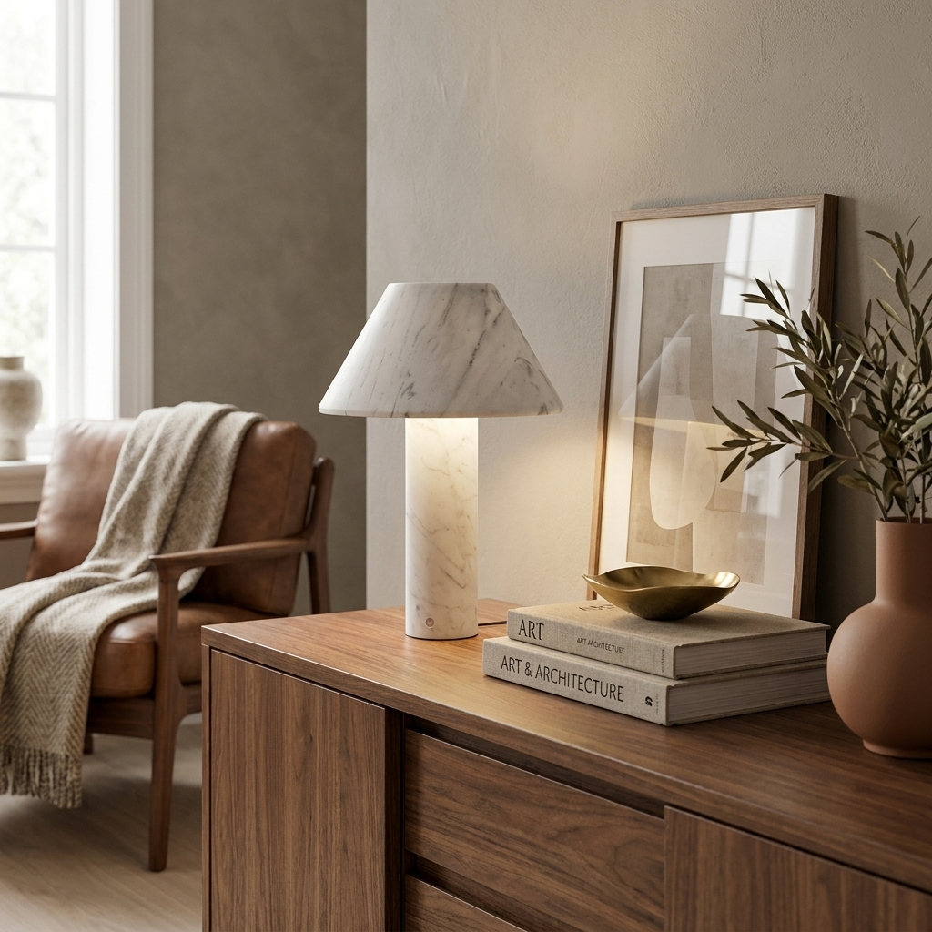 Verdelle Marble Rechargeable Table Lamp