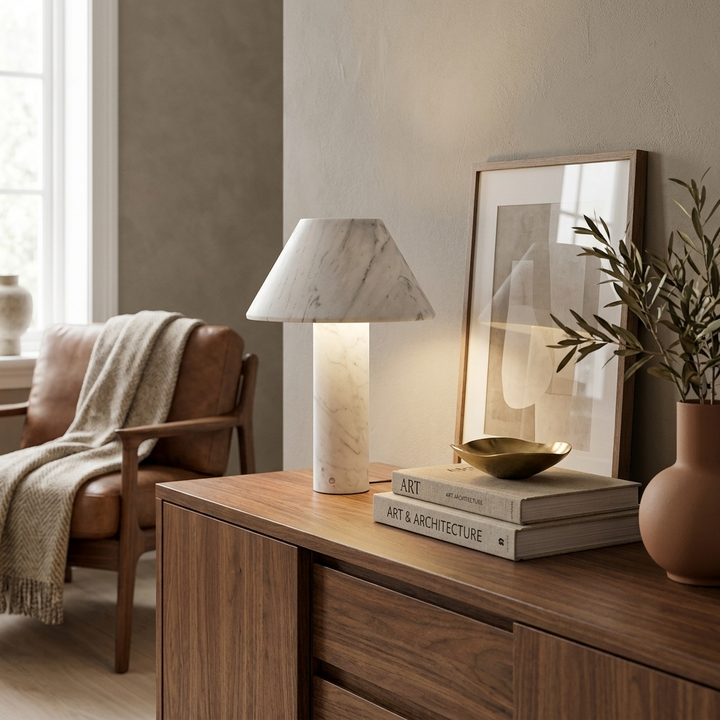 Verdelle Marble Rechargeable Table Lamp