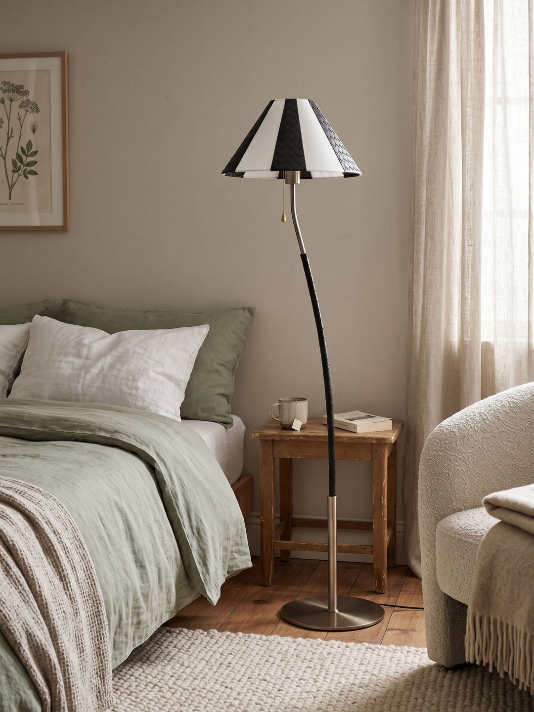 Verona Curved Striped Floor Lamp - Vakkerlight
