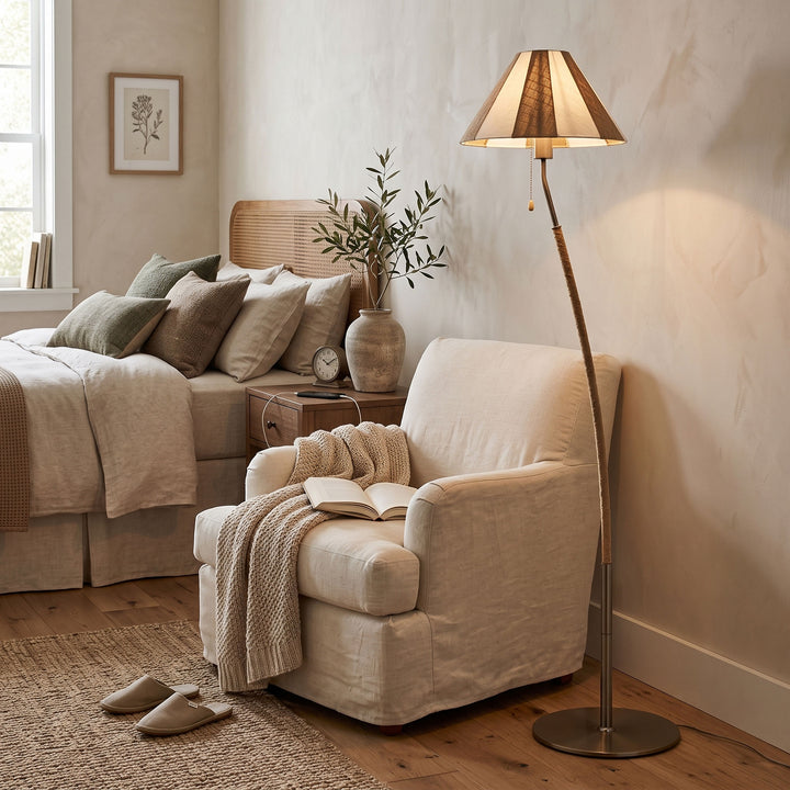 Verona Curved Striped Floor Lamp - Vakkerlight