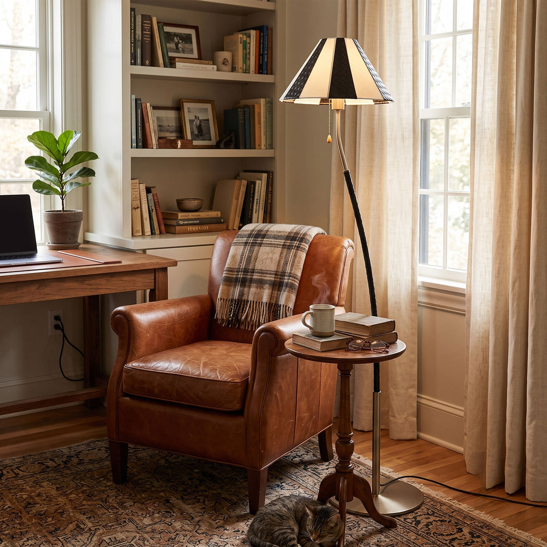 Verona Curved Striped Floor Lamp - Vakkerlight