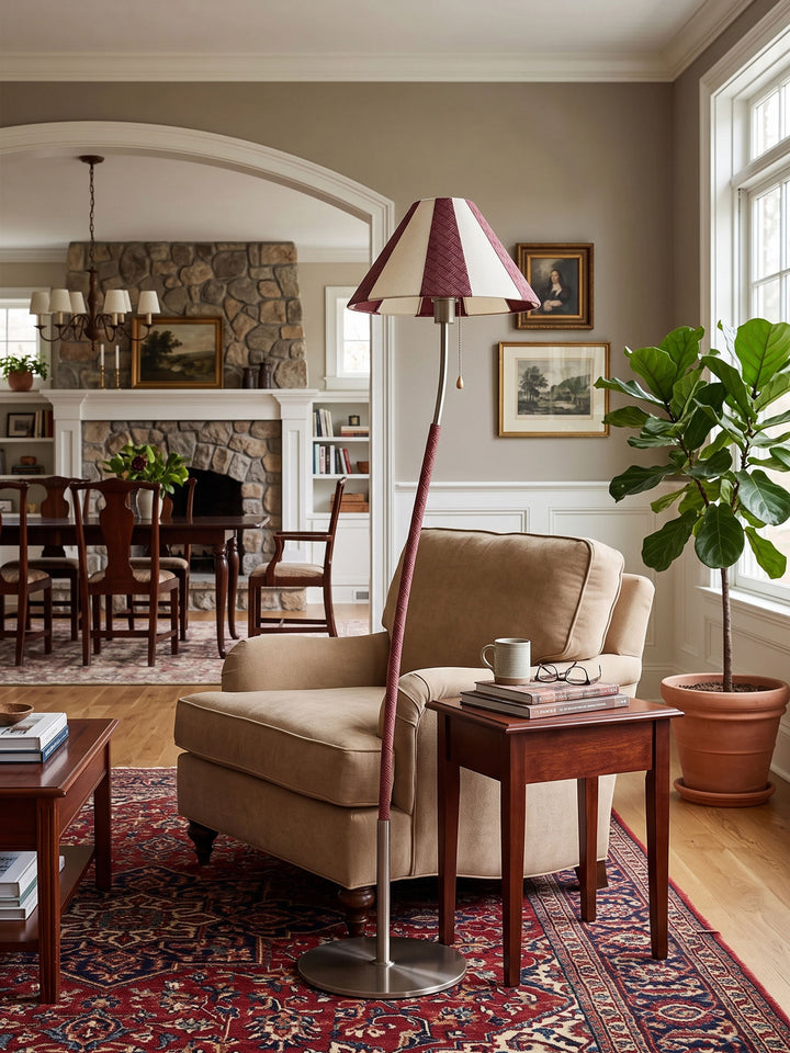 Verona Curved Striped Floor Lamp - Vakkerlight
